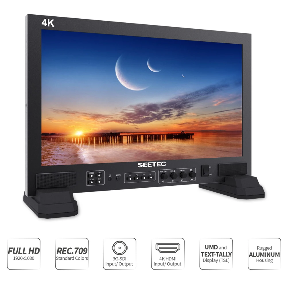 Bestellen SEETEC FS173-S4K 17,3 Zoll Studio Monitor 4K HDMI Broadcast Robuste Aluminium Gehäuse 3G SDI Full HD 1920x1080 Produktion Monitor