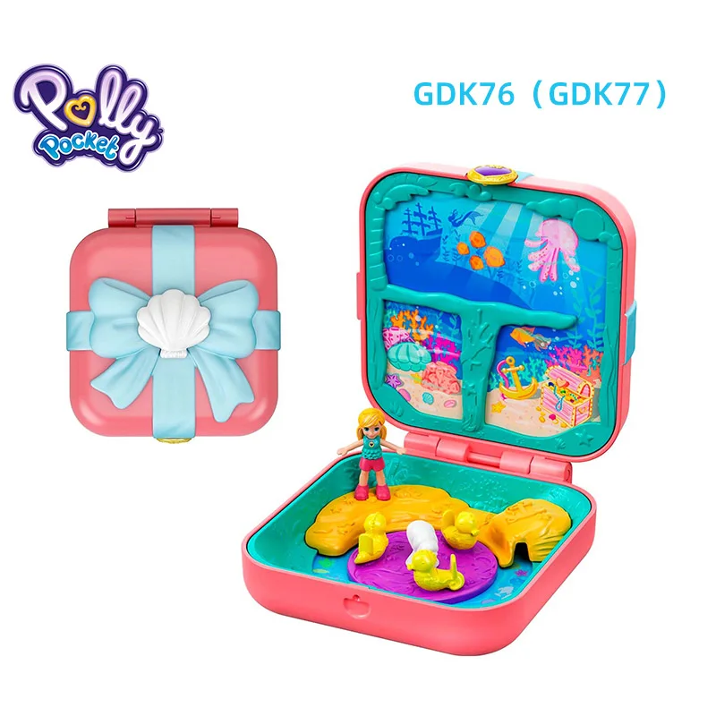 GDK77 Оригинальная карманная кукла Mattel Polly, скрытый мир, мини-сцена, домашние игрушки для девочек, для детей, Русалочка, детская игрушка, матрешки, куклы - Цвет: GDK77