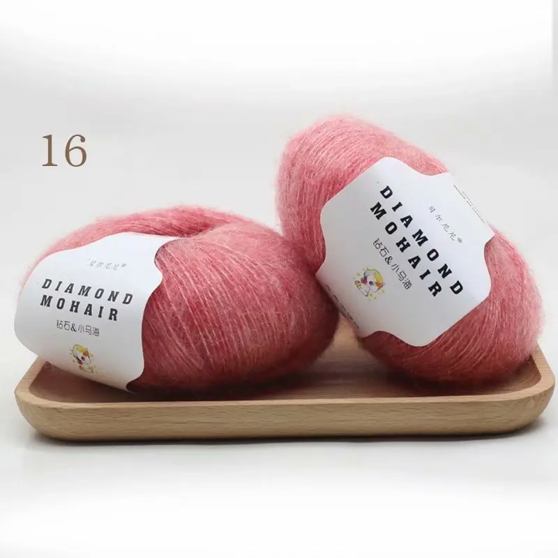 16 watermelon red 25 г/шт., мохеровая пряжа, дешевая пряжа для вязания крючком, Детская шерстяная пряжа для вязания, свитер, носки, 166 М, 0,9 мм - Цвет: 16 watermelon red