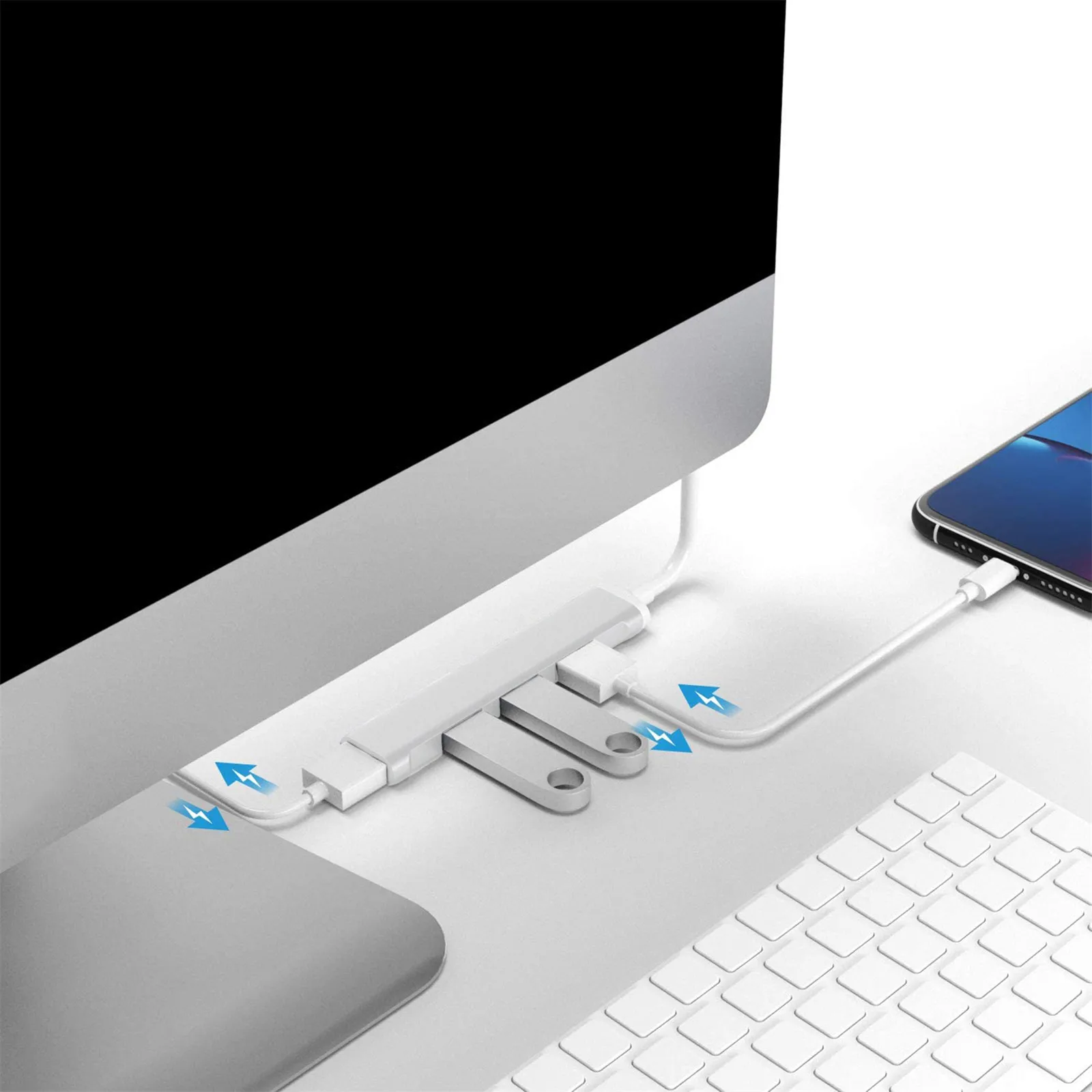 Адаптер usb-хаб 3 0 4 порта USB высокоскоростной разветвитель адаптер OTG для ноутбука