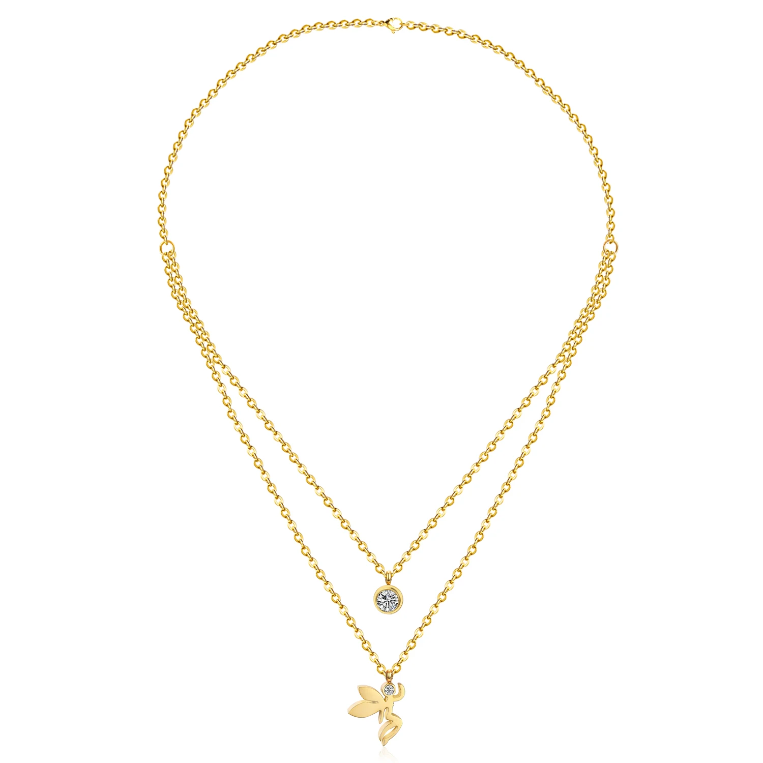 Ожерелье LUXUKISSKIDS для маленьких девочек ожерелье с круглым кулоном в виде Ангела