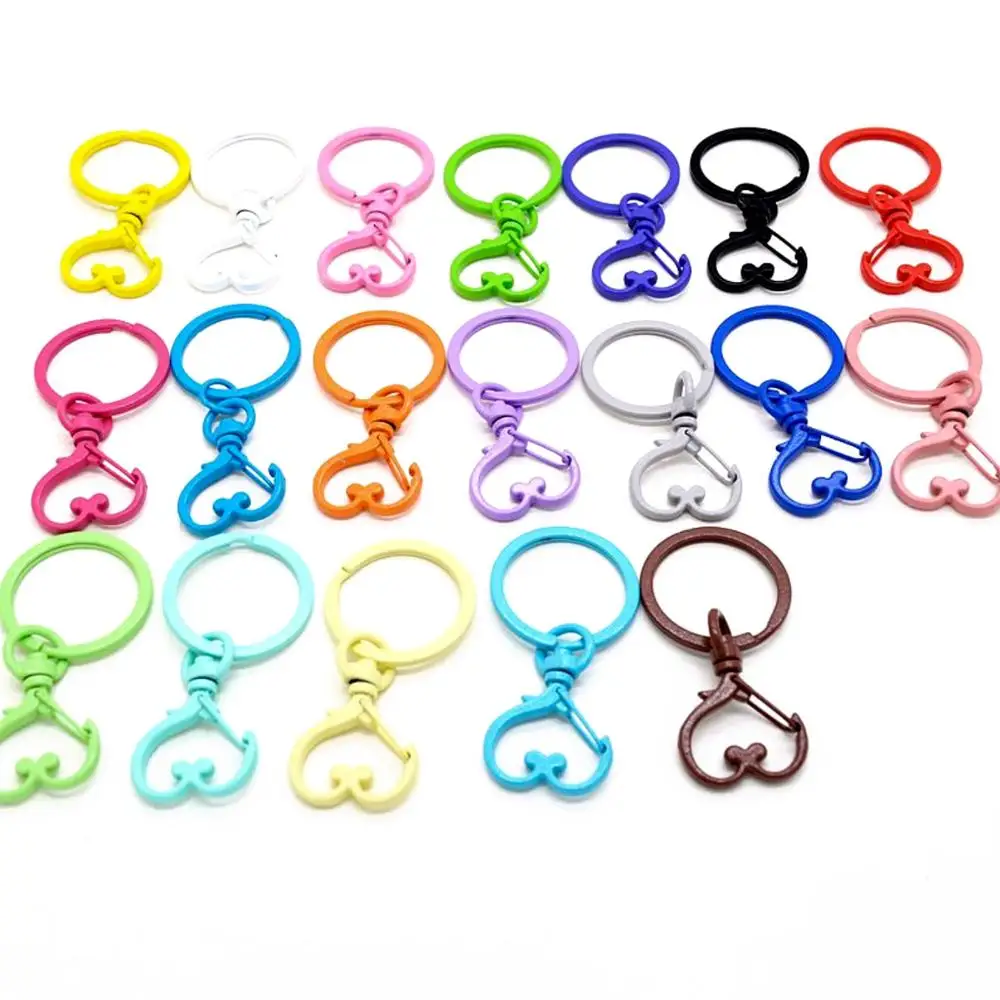 Брелок в форме сердца для женщин и девушек кольцо ключей 10 шт./лот 19 цветов