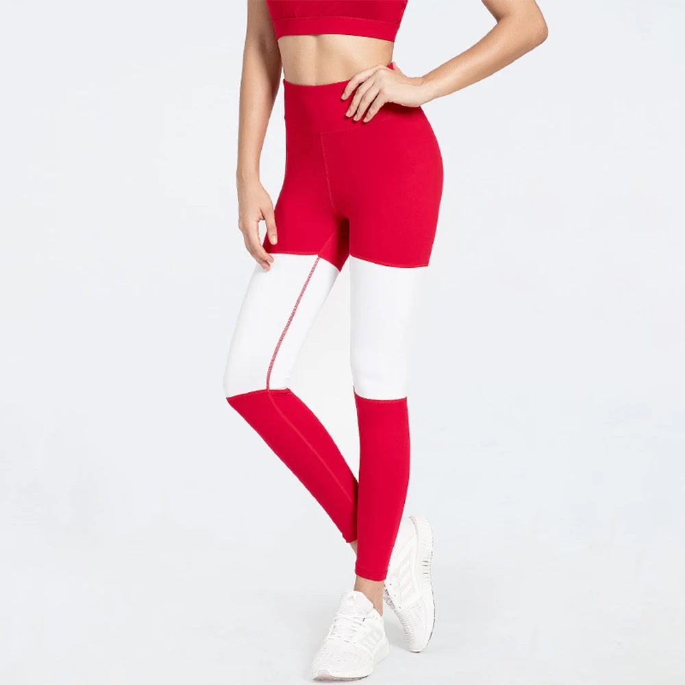 

Leggings Sport Stretchy Women Fitness Push Up Yoga Pants High Waist Elasitc Gym Trousers Squat Proof Colorblock Running Tights