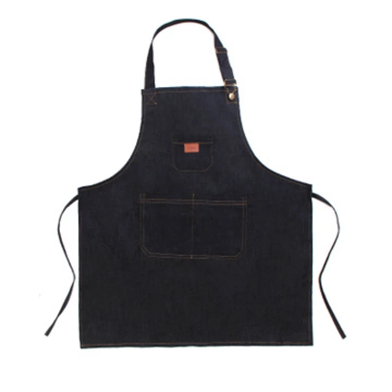 Модный Регулируемый Кухонный Фартук из денима для приготовления пищи и выпечки в