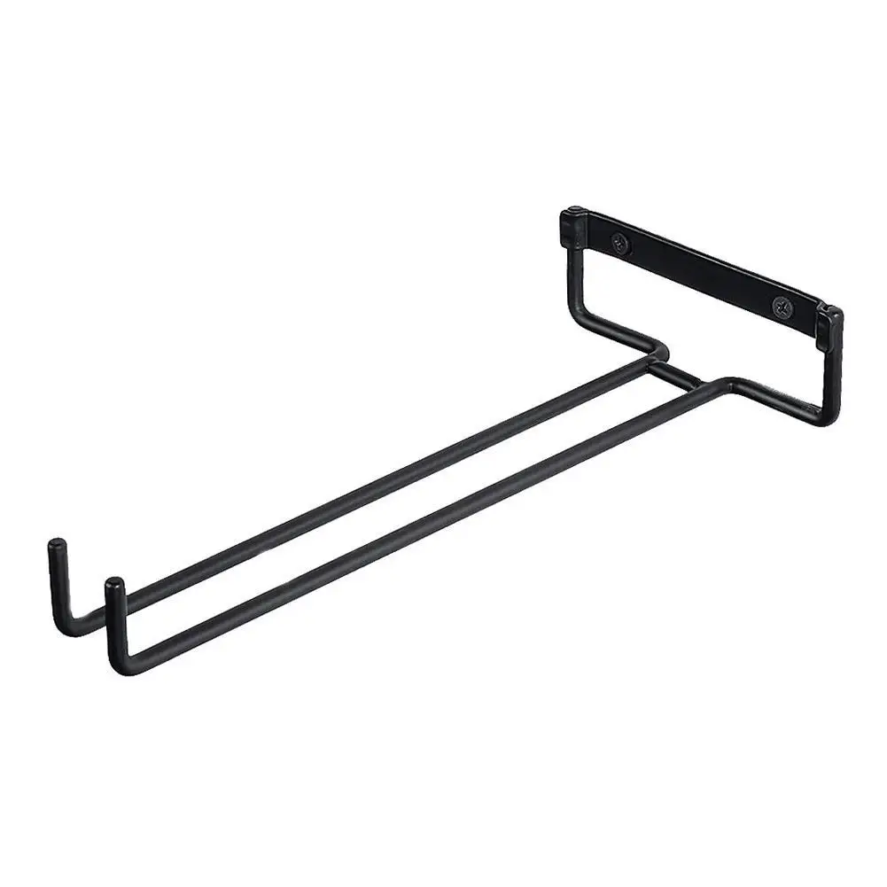 

Kitchen Restaurant Wall-Mounted Wine Glass Storage Rack Pack Kitchen Metal Home Cup 2/4 of Holder Decor Organizers Shelf J4I7