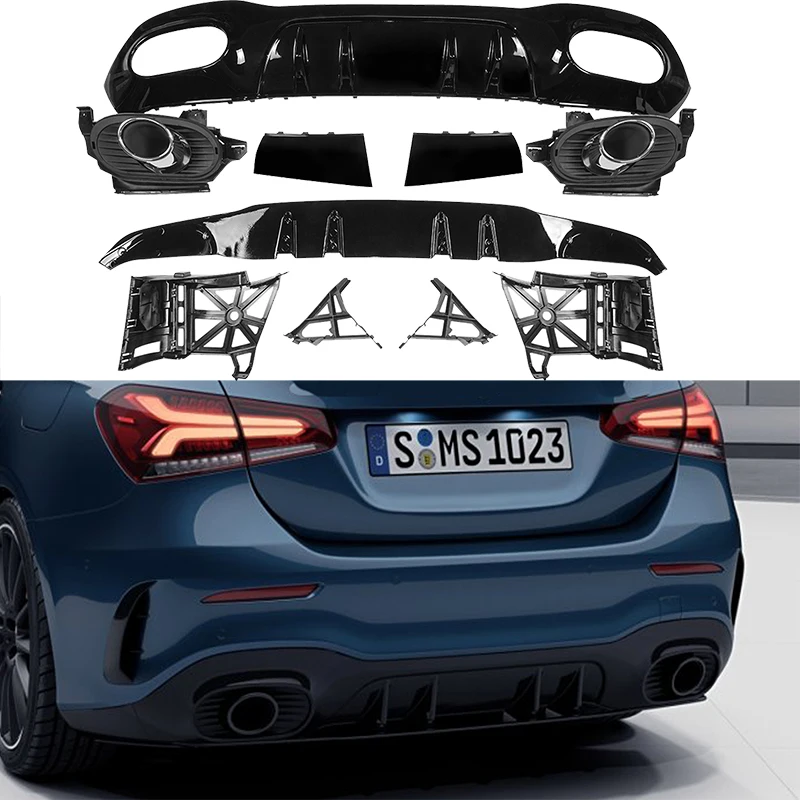 Для Mercedes Benz W177 A160 A250 A35 AMG Line Sedan 2019 2020 диффузор губа на задний бампер глушитель