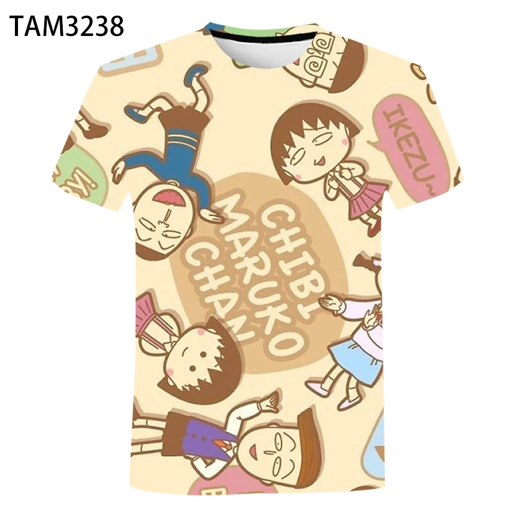 Летняя футболка с 3D-принтом вишни и японских анимаций для мужчин женщин детская
