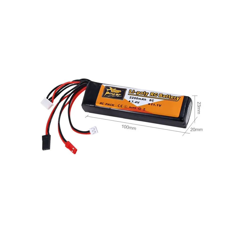 ZOP Мощность 11 1 V 2200 мА/ч 8C 3S 3S1P Lipo Батарея JST JR штекер Futaba Перезаряжаемые для