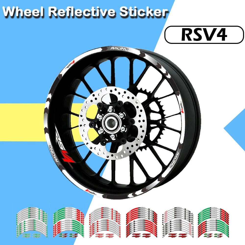 

Motorcycle Wheel Sticker Reflective Rim Stripe Tape Motorbike Decal Styling Stickers for Aprilia RSV4 R/RR RSV4 RFW RSV4 RF