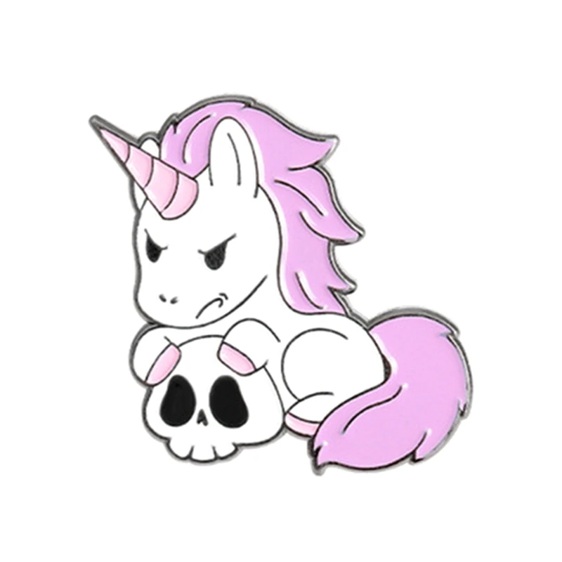 Украшения Розового Единорога Значки с Эмалевым Покрытием Косплей Подарки для друзей насмерть Доктор Чумы Убийца Наколки Скелета на Одежде Сумки