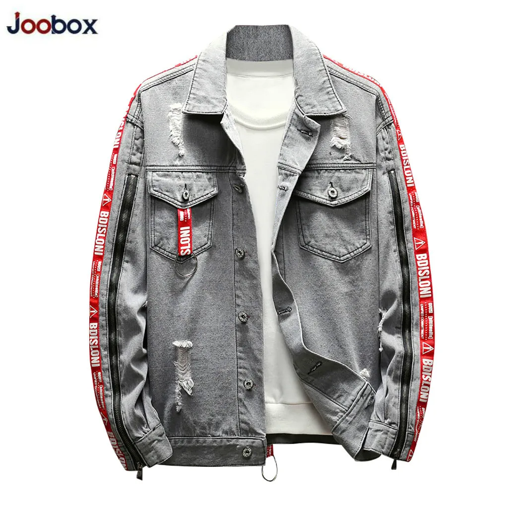 Hot Sale Men's Autumn Winter Casual Vintage Wash Distressed Denim Jacket Coat Top Blouse High Quality 2019 | Мужская одежда