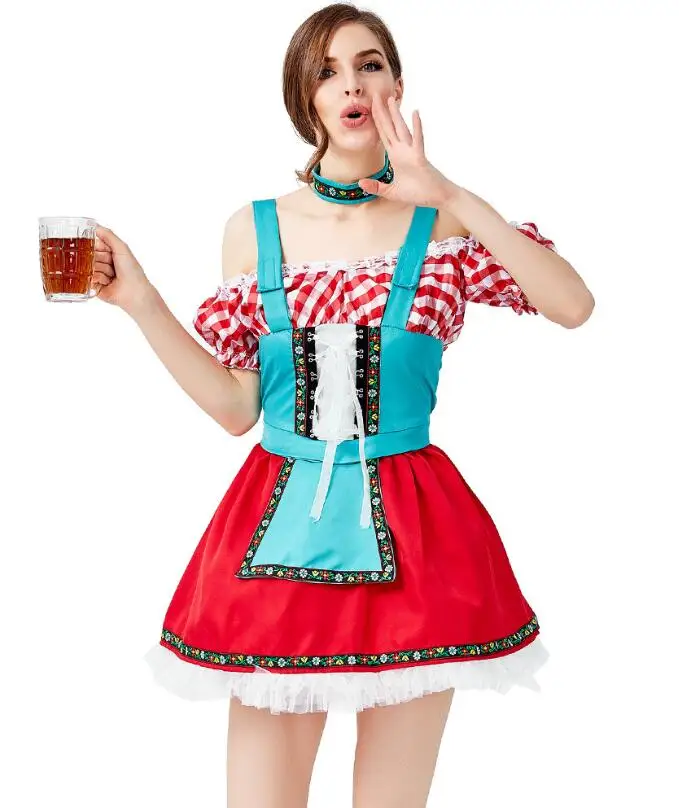 

2019 New German Traditional Oktoberfest Beer Girl Costume Dress