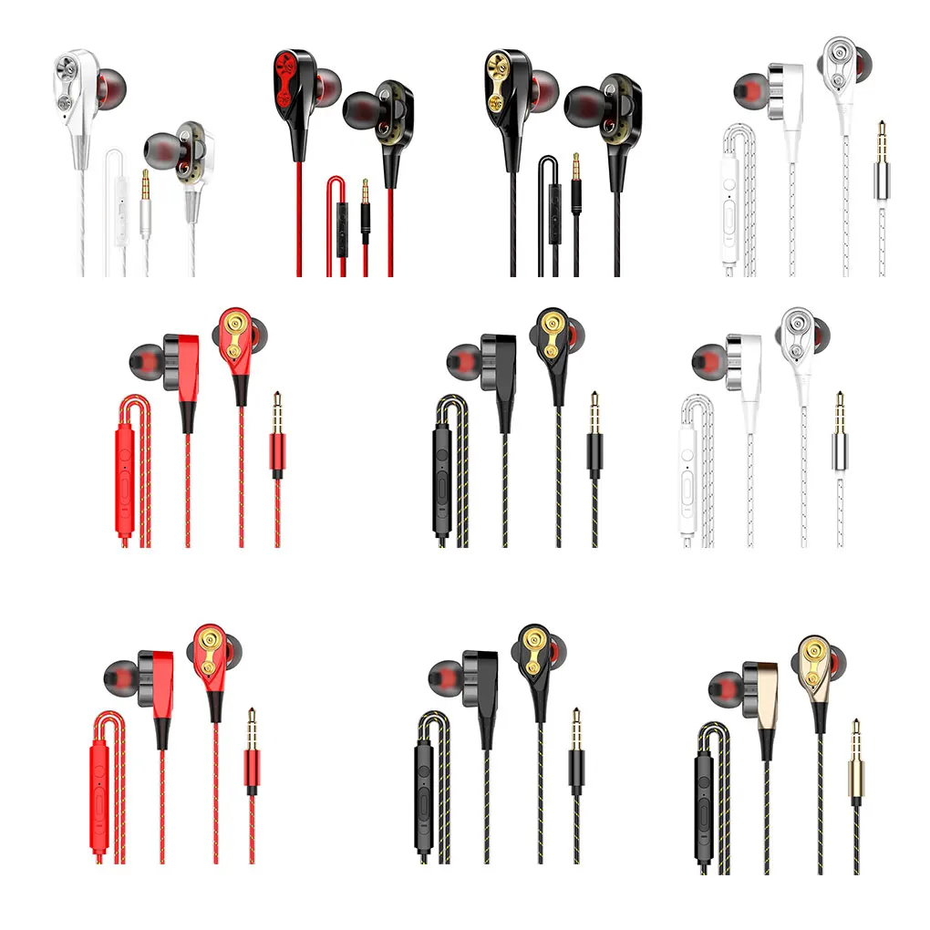 3.5mm Dual Drive Stereo In-Ear Wired Earphone Super Bass Built-in Microphone Music Earbuds Replacement for iPhone/Samsung | Электроника