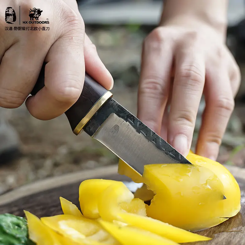 Охотничий нож Ручная ковка фиксированное лезвие из высокоуглеродистой стали