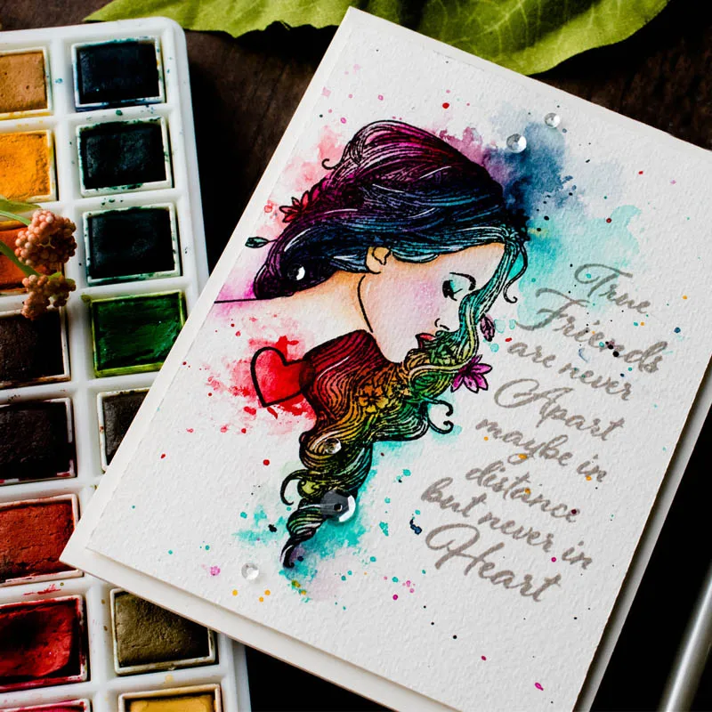 Идеальные прозрачные штампы с боковым лицом для девочек красивым