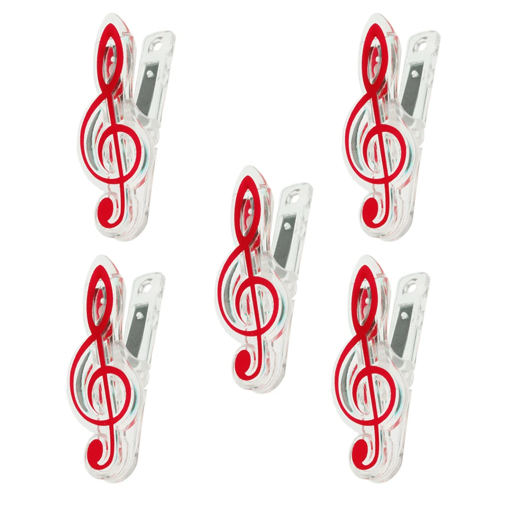 

Tooyful 5pcs Music Note Clip Plastic Music Book Clip Page Music Accessories