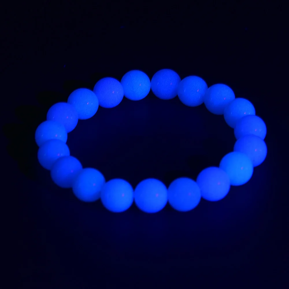 Blue Light Asingeloo светящийся светильник, светящиеся бусины, натуральный камень, браслеты для женщин, молитвенные бусы, браслет, ювелирные изделия, браслеты - Окраска металла: Blue Light