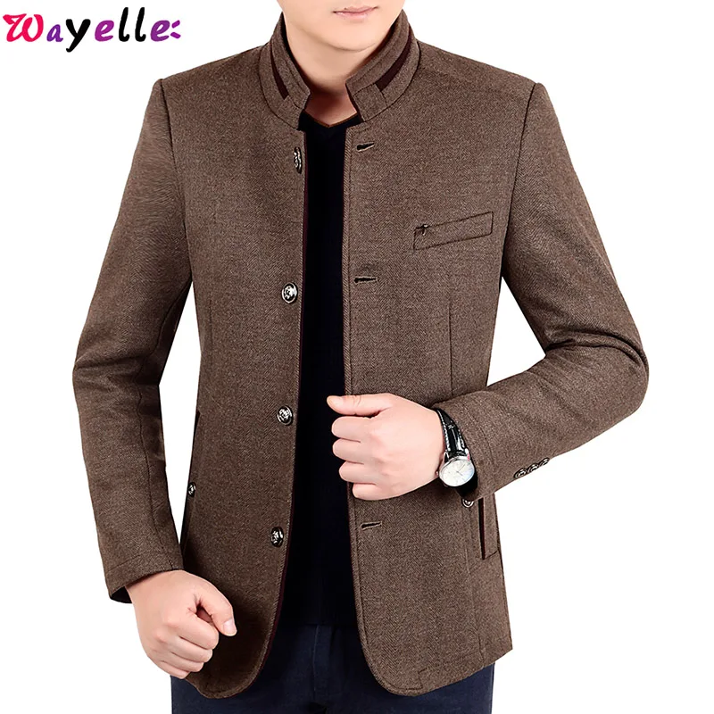 2019 осенне зимние мужские Умные повседневные однобортные блейзеры куртка с