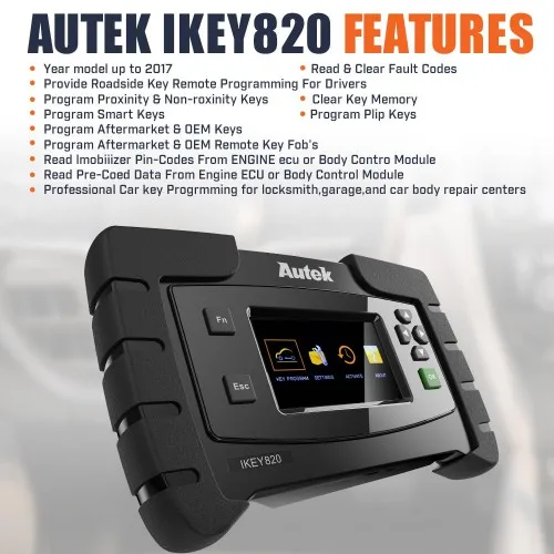 Original Autek IKey820 OBD2 Car Key auto key Programmer Universal Professional Tool Auto Scanner Diagnostic ikey 820 | Автомобили и