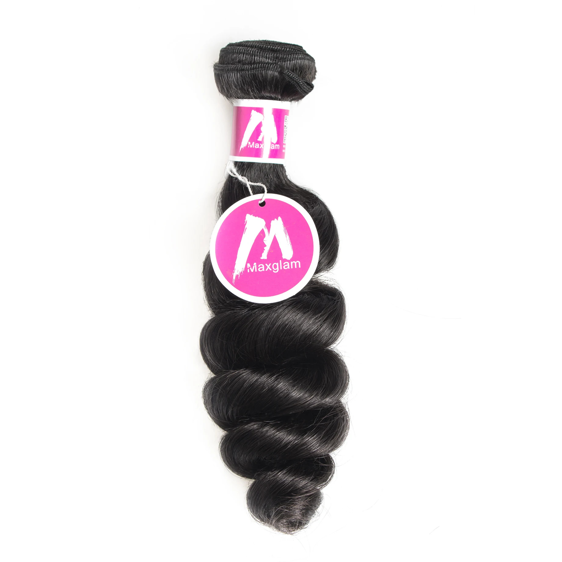 Maxglam бразильские человеческие волосы пряди с фронтальной свободной волной
