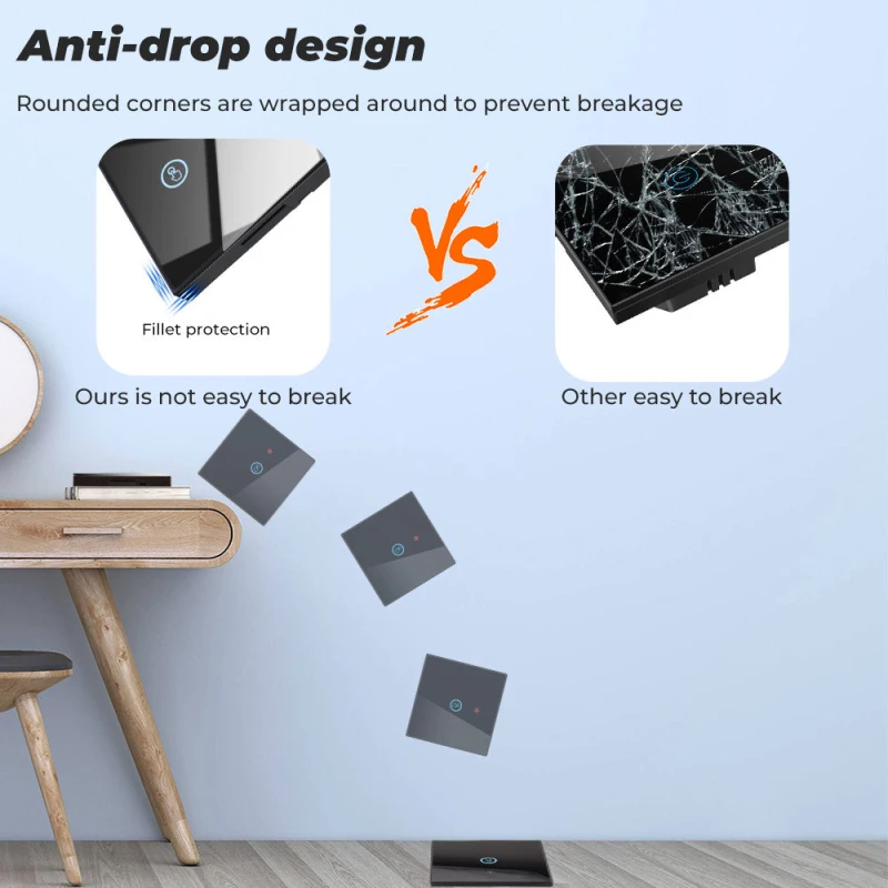 

1/2/3Gang 433MHZ Smart Switch Wiring-free Wireless Move Smart Touch Switch Light Switch Panel Controller For Alexa/Google Home