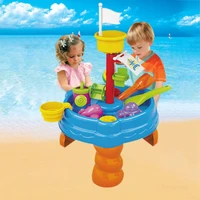 water sand table playset beach toys sand toys molds set outdoor indoor beach play activity sandbox for kids boys girls