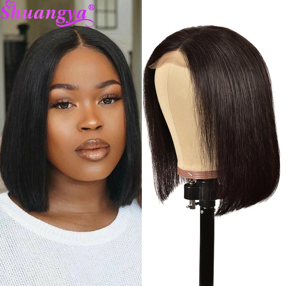 

Парики из коротких бобов, прямые волосы на шнурках, парик из малазийских человеческих волос, парики из натуральных черных волос для женщин ...