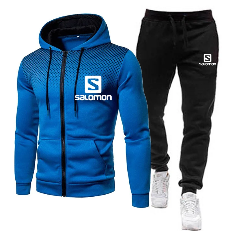 

2021 New Winter Men's Clothing Men Sets Printing Hoodie Set Fleece Zipper Sweatshirt Casual Sport Sweatpants Mens Tracksuits