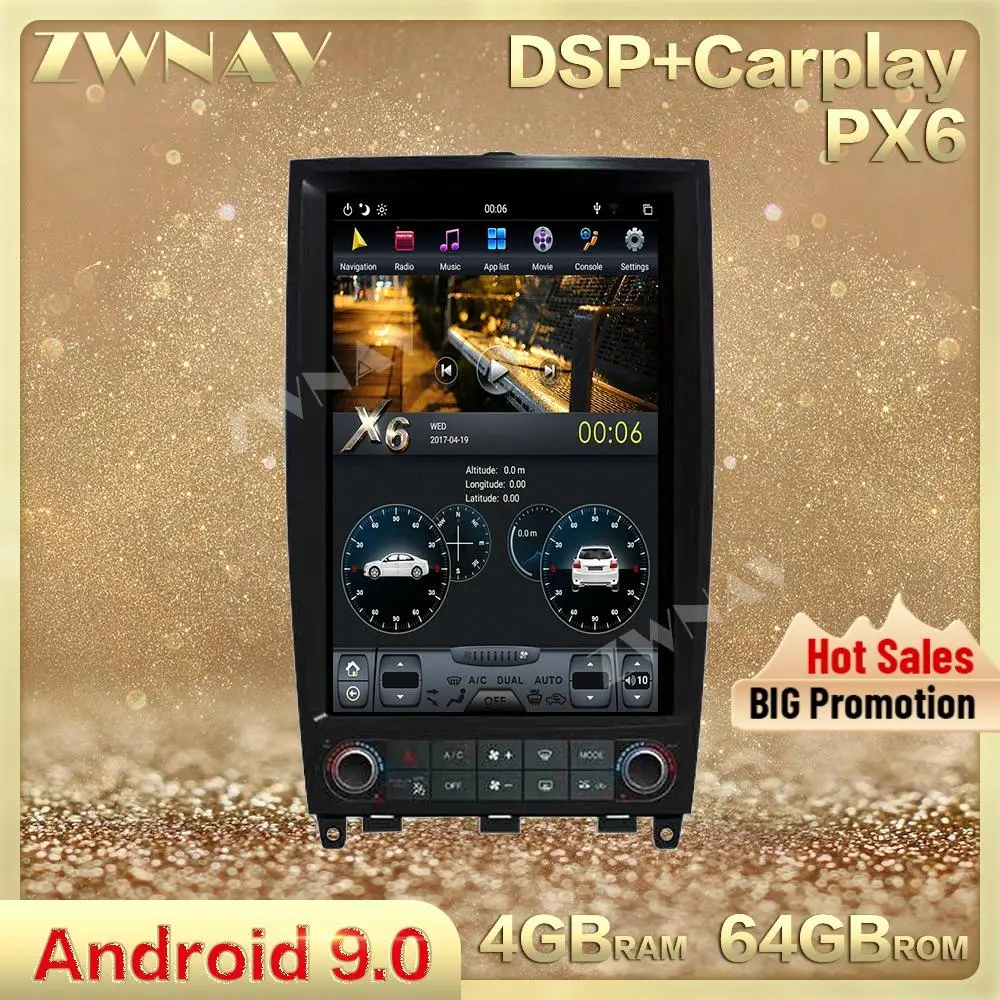 Вертикальный Tesla экран Android 9 0 Автомобильный мультимедийный плеер для Infiniti EX25 EX35