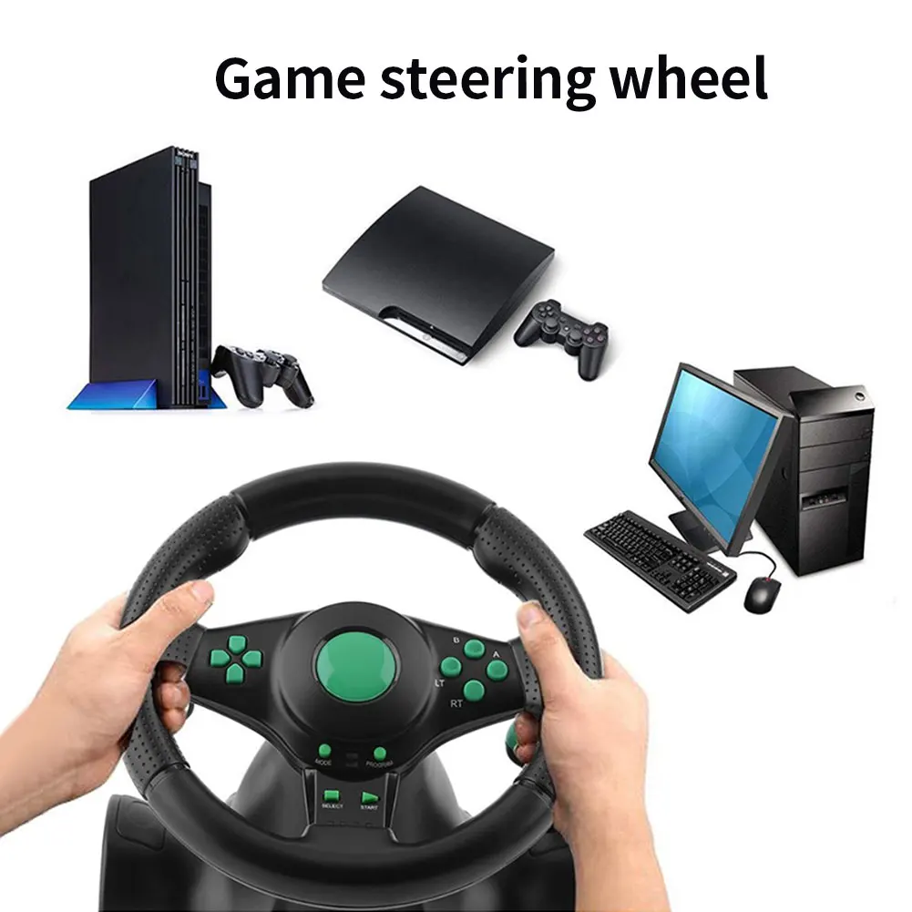 

Racing Game Pad 180 Degree Steering Wheel Vibration Joysticks With Foldable Pedal For PS2 PS3 Xbox 360 PC USB One All-in-one
