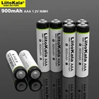 LiitoKala оригинальная AAA NiMH батарея 1,2 в перезаряжаемая батарея 900 мАч для фонарика, игрушек перезаряжаемая батарея микрофон