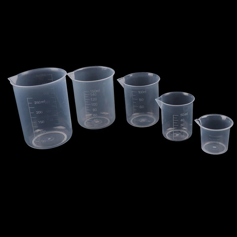 

2Pcs Hot New Transparent Kitchen Laboratory Plastic Volumetric Beaker Measuring Cup 250ml/150ml/100ml/50ml/25ml