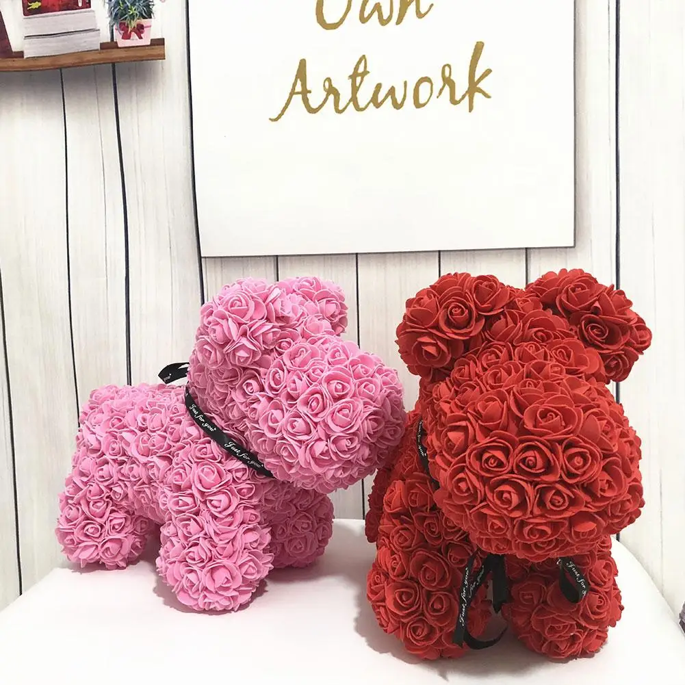 Красная роза Собака ПЭ пена вечная цветок собака игрушки искусственное