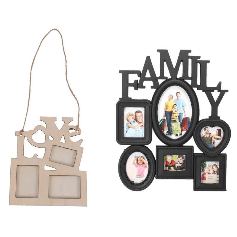 Новинка 2 шт. полые Семейные настенные фоторамки рахмен искусство Сделай Сам