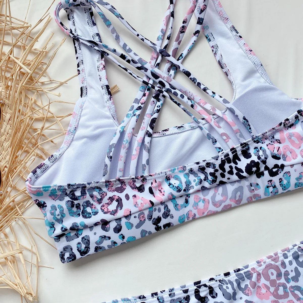 

2021 Sexy Women's Bikini Set Printed Beach Swimsuit Swimsuit 2-piece Split Push-up Multi-Bandage Beach Swimsuit