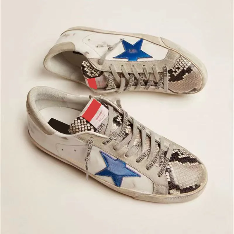 

Autumn First Layer Cowhide Children's Old Small Dirty Shoes Snake Print Printing Non-slip Fashion Parent-child Sneakers QZ185