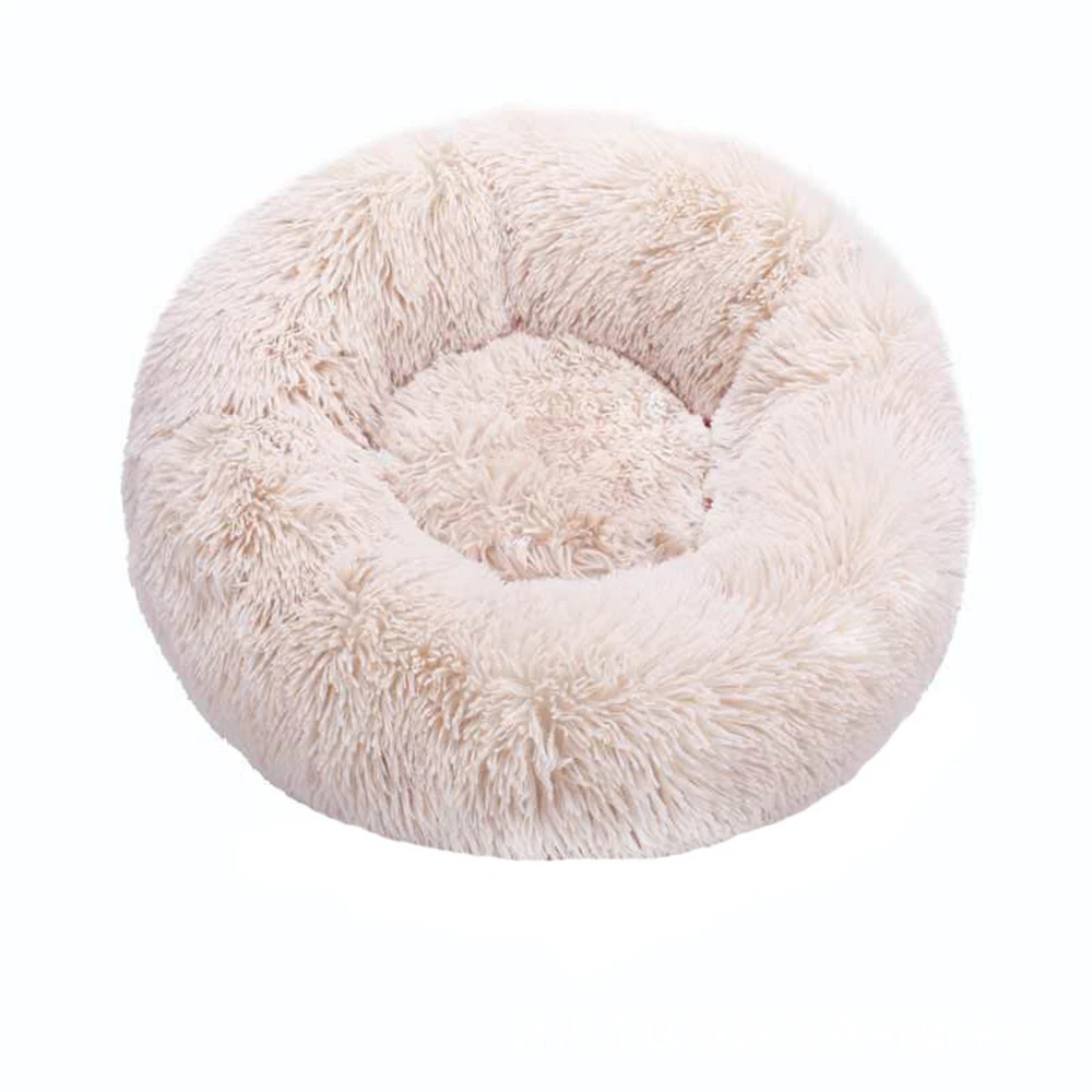 

Pet Dog Round Long Plush Dog Beds for Large Dogs Pet Products Cushion Super Soft Fluffy Comfortable Cat Mat Supplies Accessories