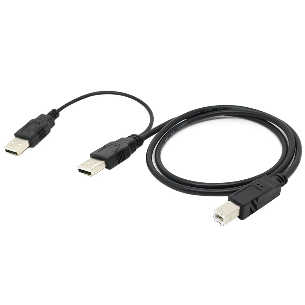 

Dual USB 2.0 Male to Standard B Male Y Cable 80cm for Printer & Scanner & External Hard Disk Drive