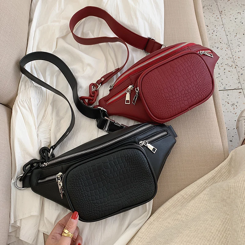 2020 Fashion Stone Pattern PU Leather Waist Bag Travel Casual Chain Women Belt Leisure Female Crossbody Shoulder Fanny Pack | Багаж и