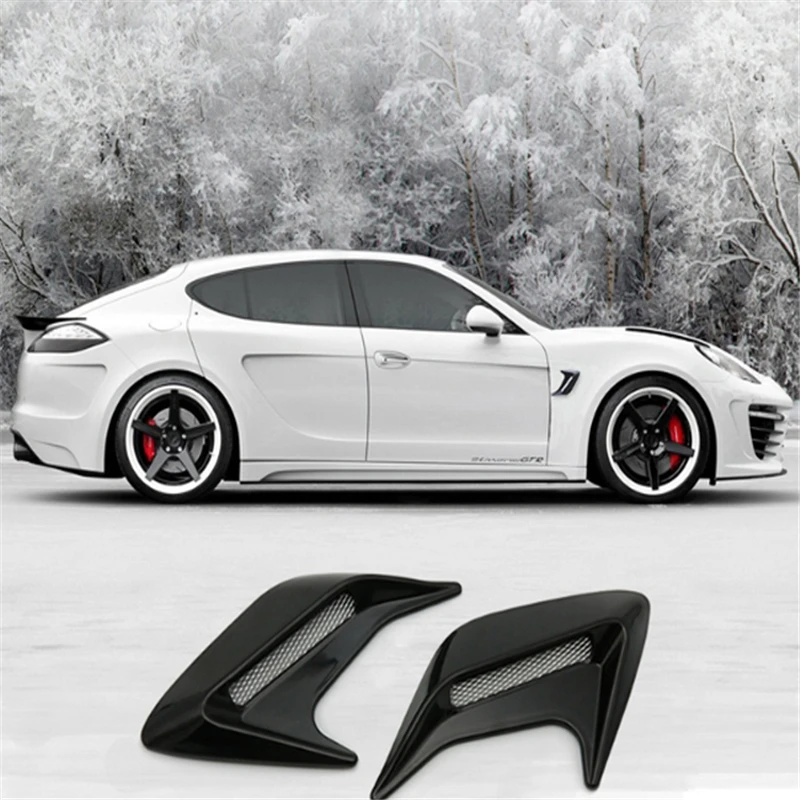 

2pcs Car Auto Side Vent Air Flow Fender Intake Sticker Shark Gills Side Vent Sticker Car Simulation Side Vents Decorative