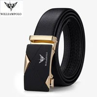 williampolo new 2021 genuine leather brand belt men luxury leather belts for men strap male metal matte series automatic buckle