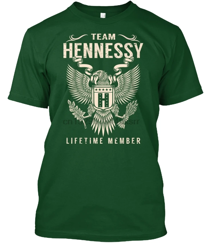 Популярная футболка с надписью Team Hennessy Lifetime Member H|Мужские футболки| |