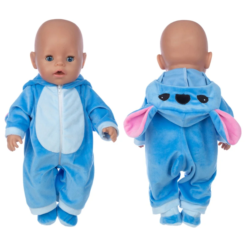 

Clothes for Doll 43 cm Jumpsuits Toys for Girl Pajamas with Hat for 40cm- 43cm Reborn Doll Children's Toys New Born Baby Rompers