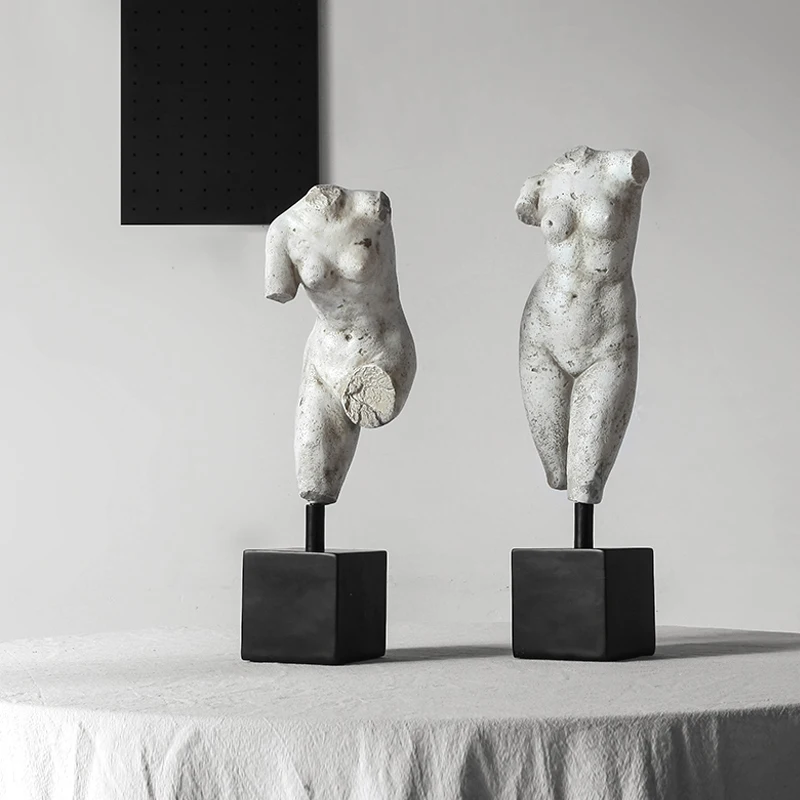 

Retro Human Sculpture Decoration Nordic Home Living Room Character Artwork Resin Decoration Home Office Sculpture Decorations