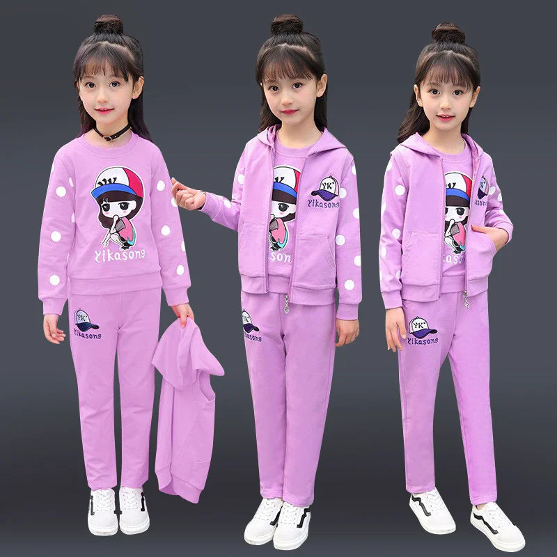 Fashion Girls Clothes Sets Autumn Winter Vest + Coat Pants 3PCS Baby Kids Tracksuit Children’s Clothing Teen 5 6 8 10 12 years | Детская