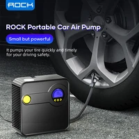rock portable inflator pump car air compressor dc 12v digital tire inflator pressure detection auto tire pump for motorcycle