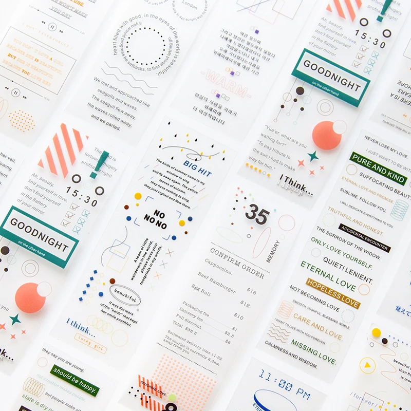 Корейский стиль ins Английский алфавит лента ПЭТ матовая прозрачная для