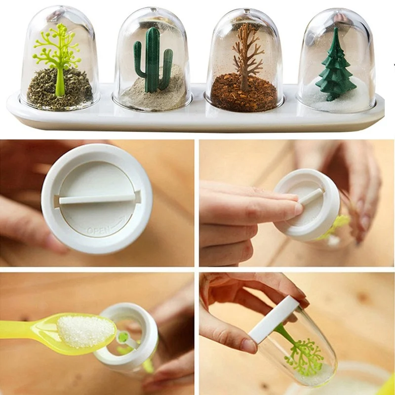 Баночка для специй 4 шт. четыре сезона креативная бутылка приправ с животными