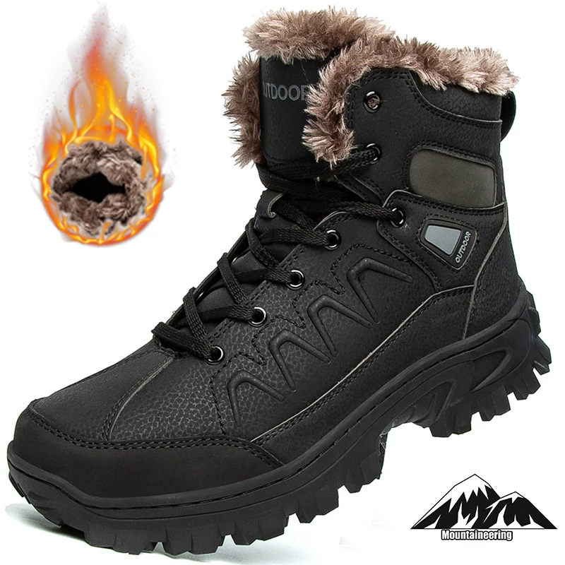 

High Quality Hiking Shoes Men Winter Waterproof Hiking Boots And Ankle Warm Work Shoes Outdoor High-top Camp Shoes Hunting Shoes