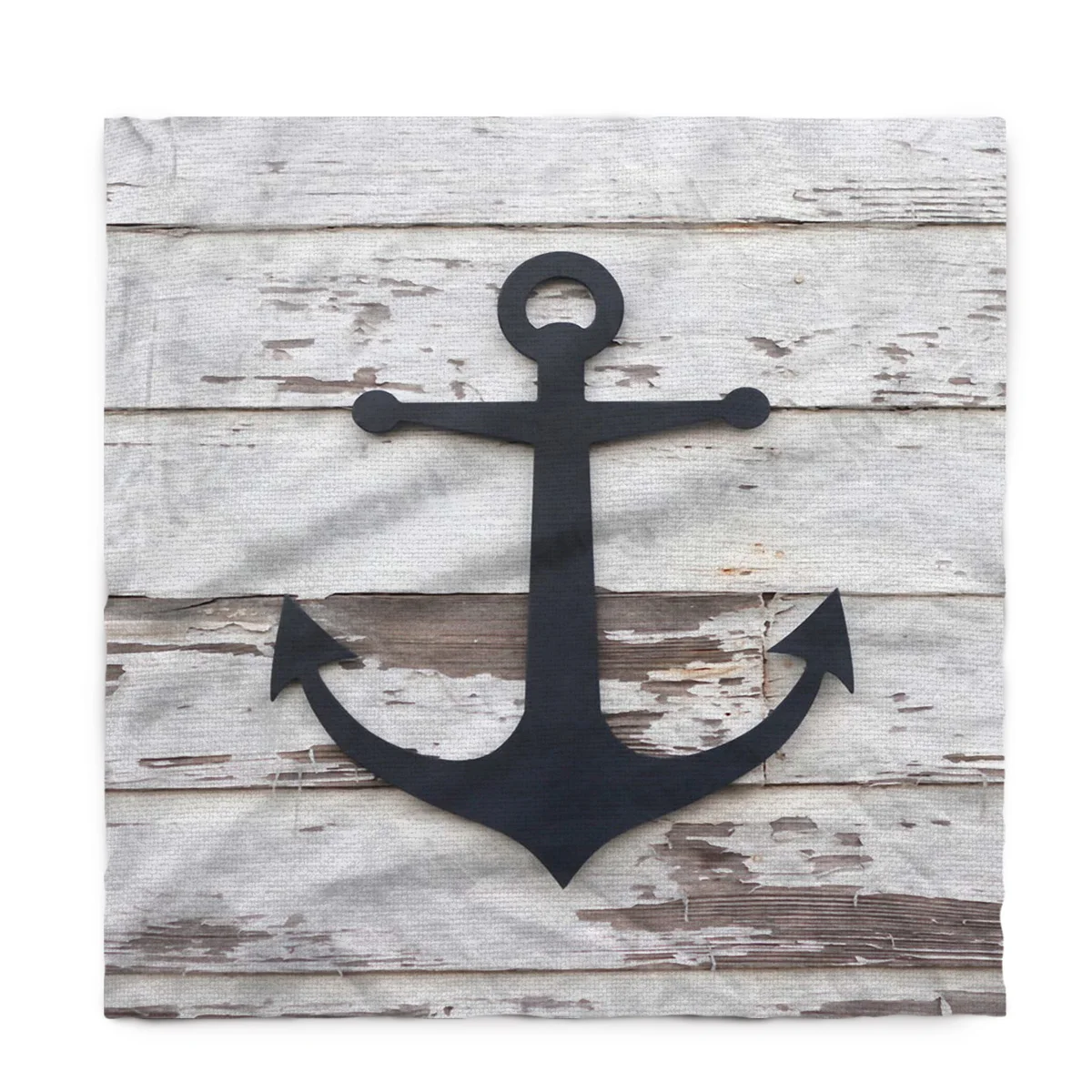 Винтажное украшение скатерти для стола с изображением якоря и древесины кухни